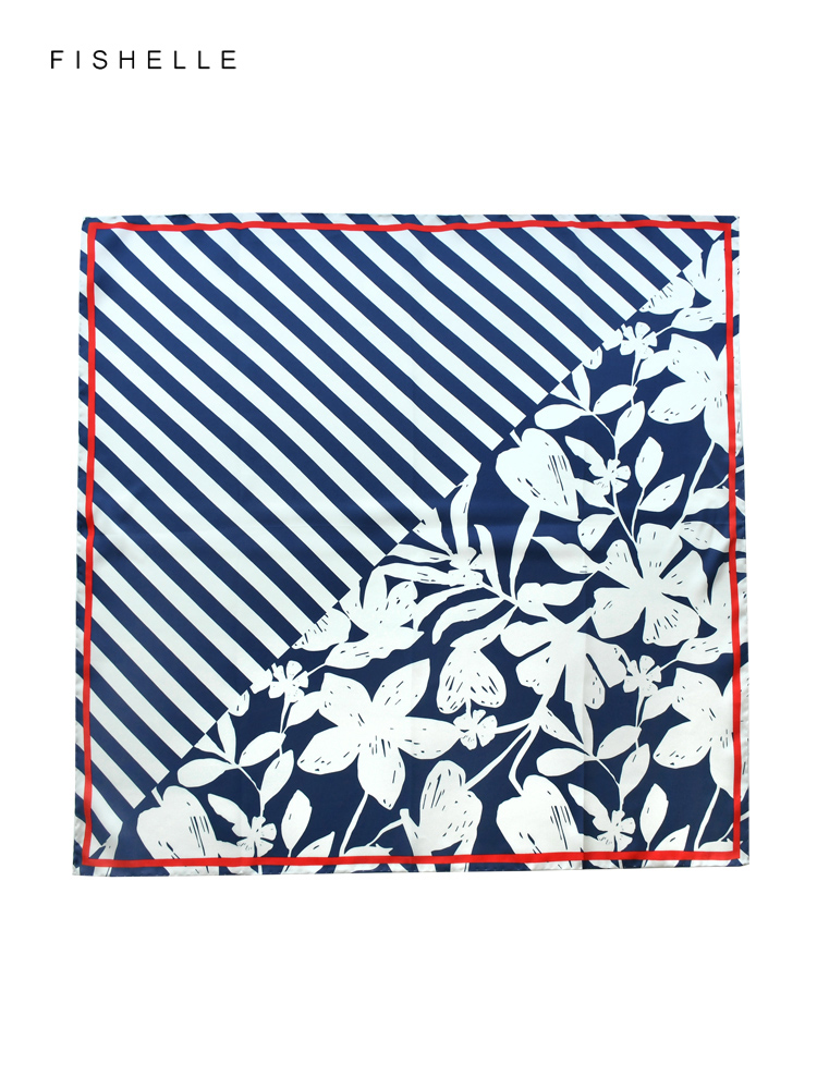 Blue white striped flower prin - Silk Tie Striped ulasan dan harga