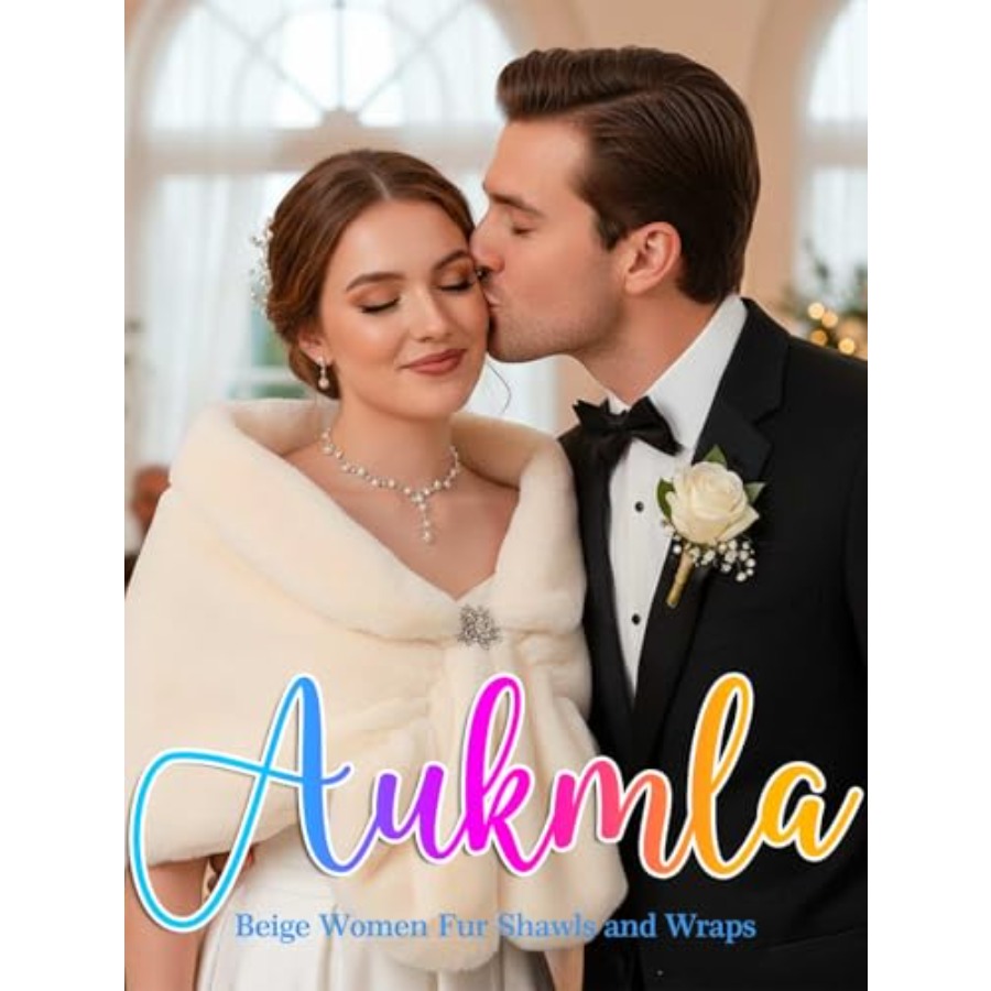Aukmla Women's Wedding Fur Wra - Stole Wedding Shawl ulasan dan harga