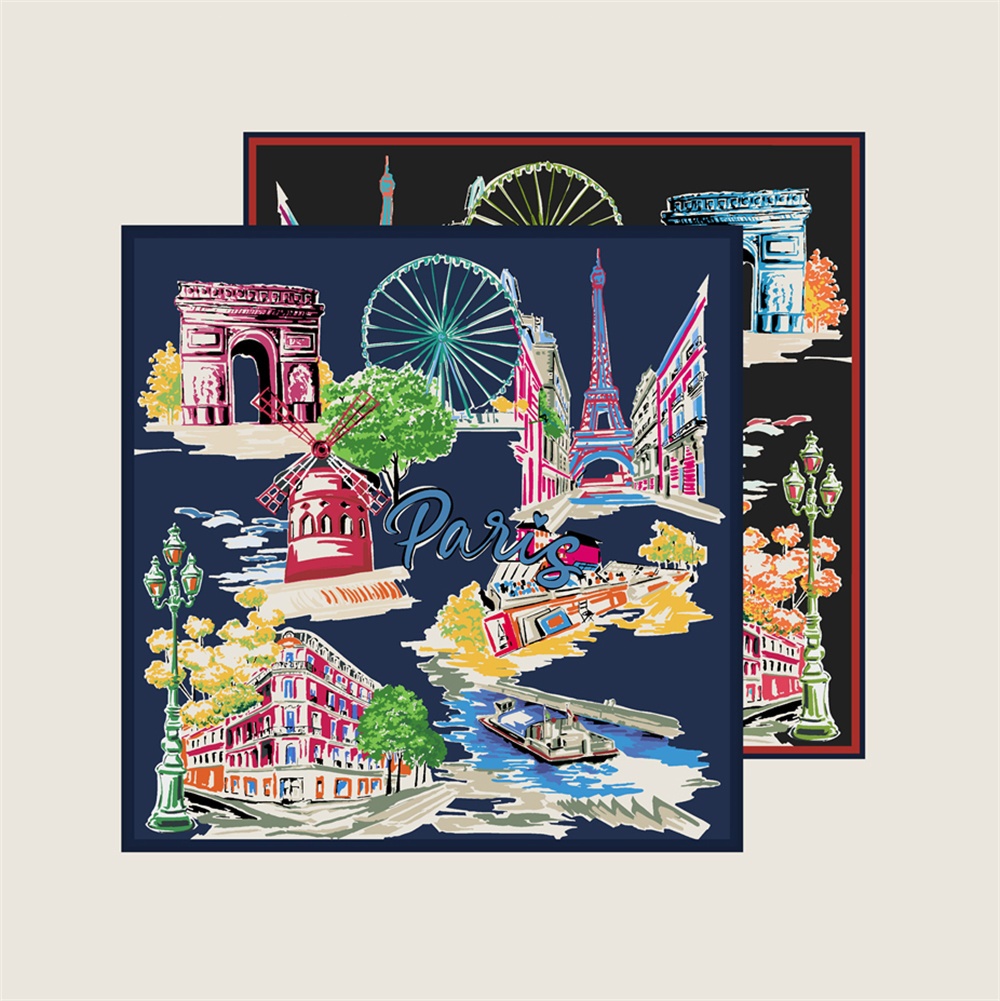 90CMTwill Silk Scarf Women Dou - Scarf Silk Square ulasan dan harga