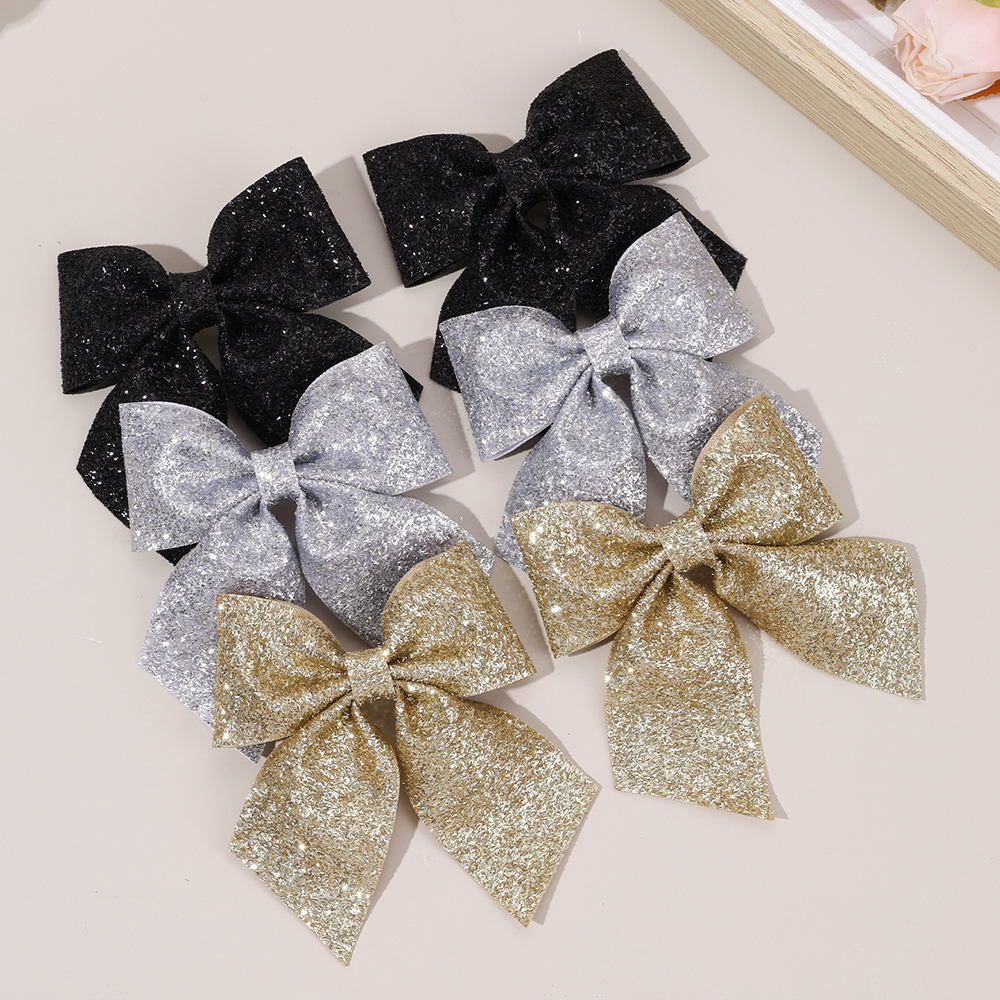 6Pcs Sparkling Bow Hair Clips  - Tie Clip Silver ulasan dan harga