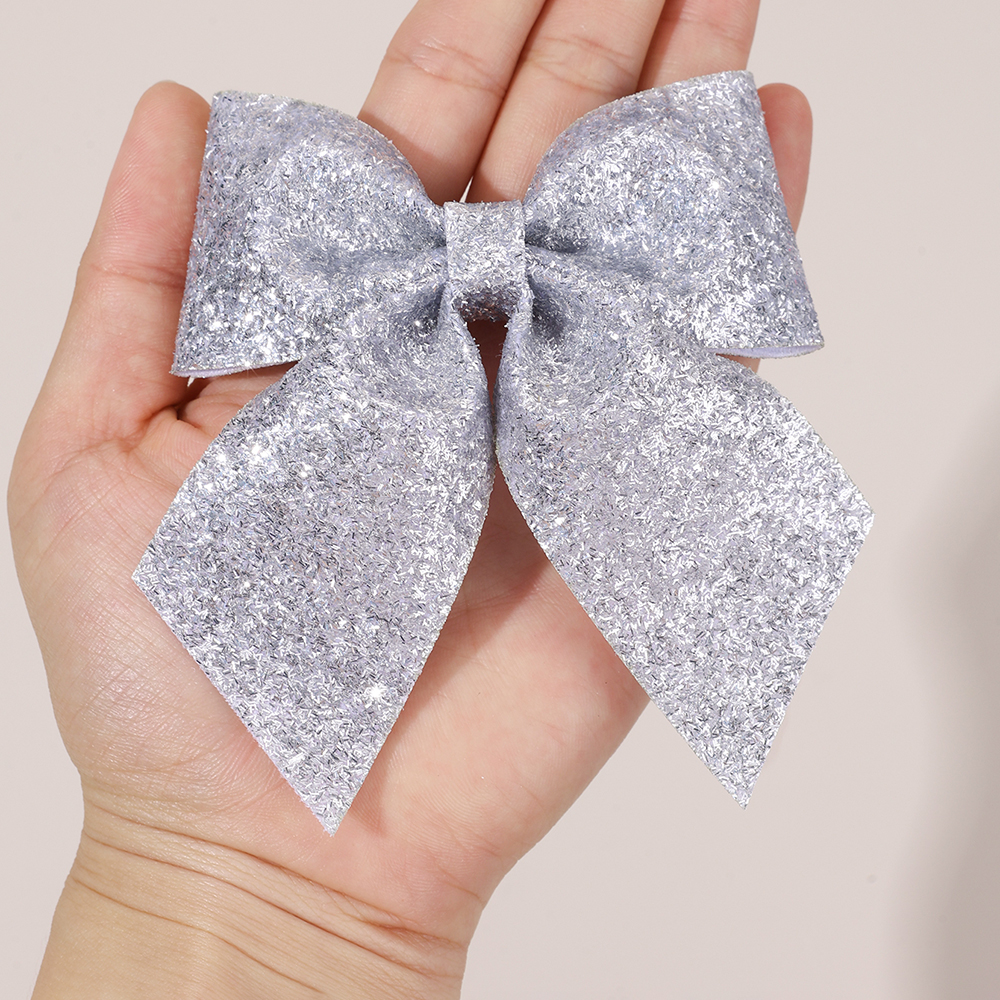 6Pcs Sparkling Bow Hair Clips  - Tie Clip Silver ulasan dan harga