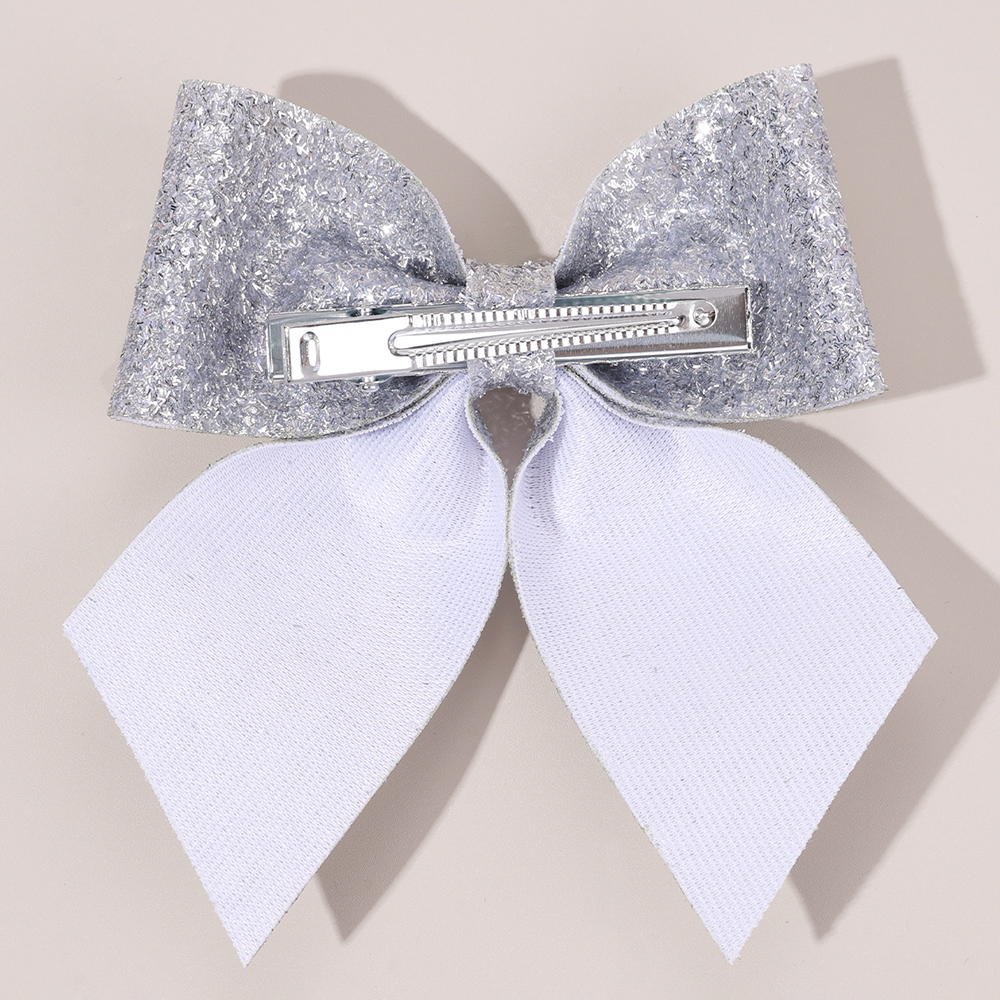 6Pcs Sparkling Bow Hair Clips  - Tie Clip Silver ulasan dan harga
