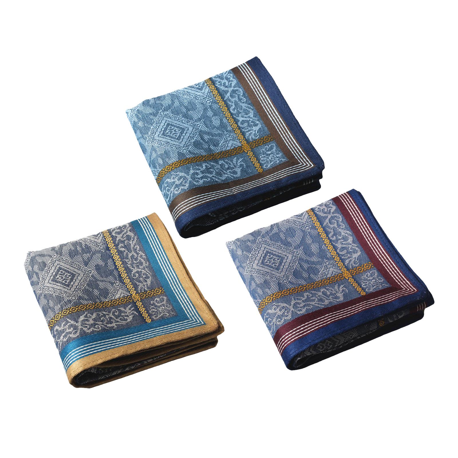 3Pcs Pocket Square Hankies Jac - Handkerchief Cotton Men ulasan dan harga