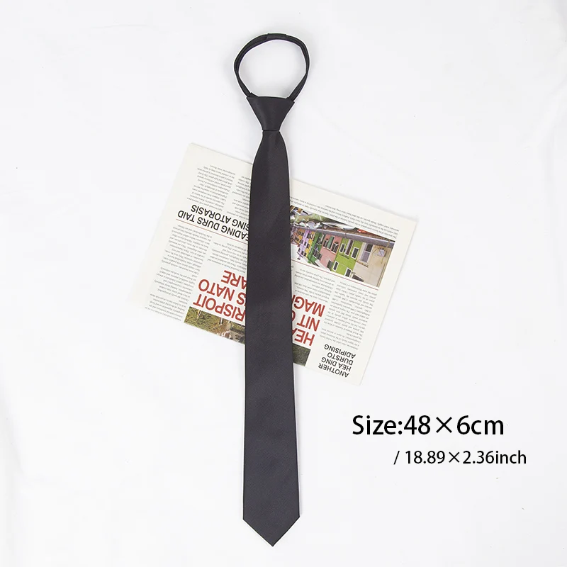 Unisex Black Simple Clip on Ti - Skinny Tie Men ulasan dan harga
