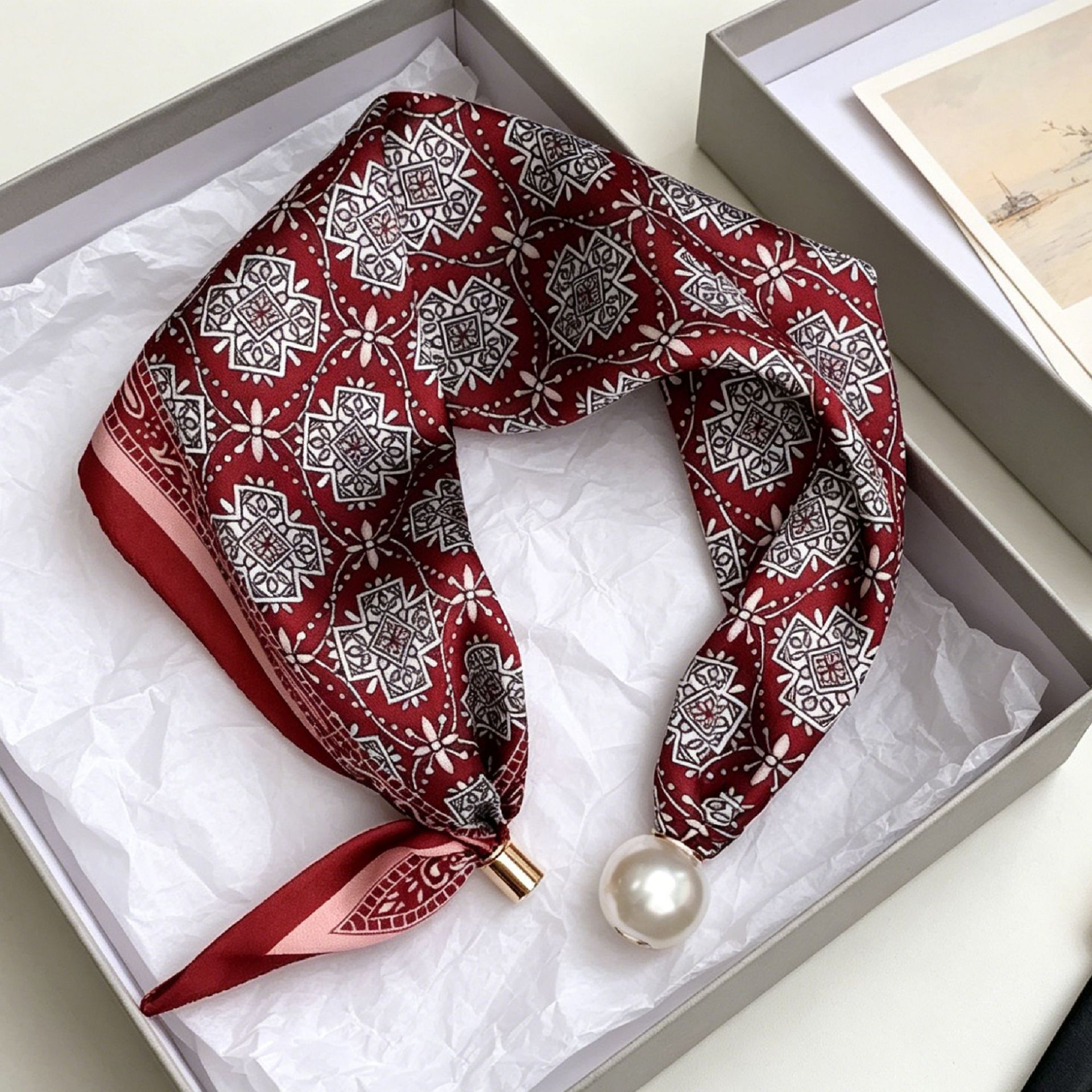 Luxury Knight Pearl Magnetic S - Ascot Neck Scarf ulasan dan harga