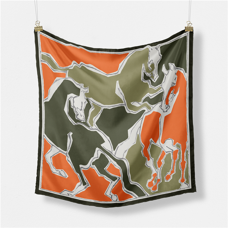 Twill Silk Scarf Woman Three H - Scarf Silk Square ulasan dan harga