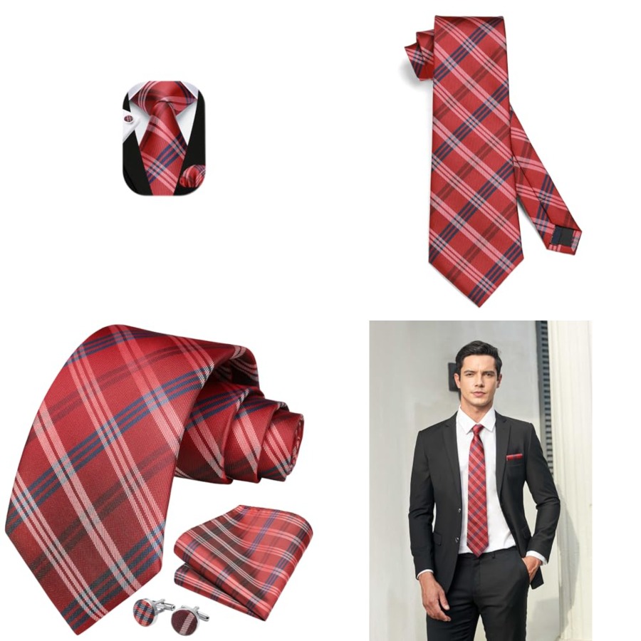 Mens Ties Set Stripe Plaid Tie - Silk Tie Striped ulasan dan harga
