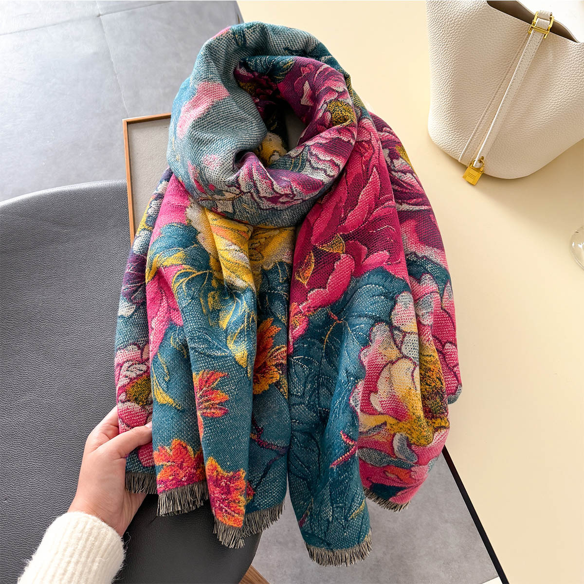 Warm Cashmere Scarf Women Shaw - Woven Scarf Blanket ulasan dan harga