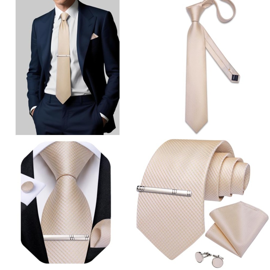 Plaid Ties for Men Silk Checke - Pocket Square Set ulasan dan harga