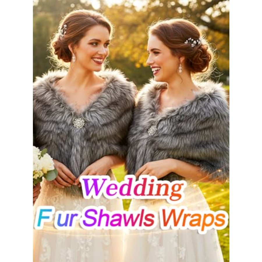 Aukmla Women's Wedding Fur Wra - Stole Wedding Shawl ulasan dan harga