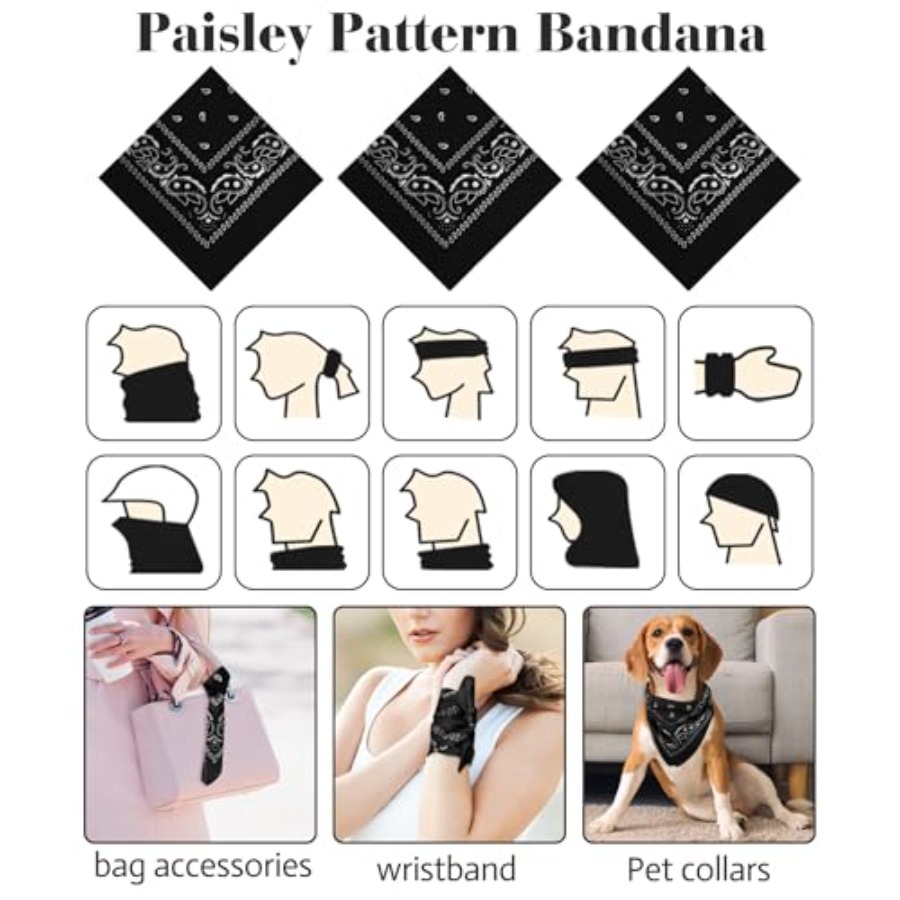 3/6/ Pack Bandanas for Women M - Handkerchief Cotton Men ulasan dan harga