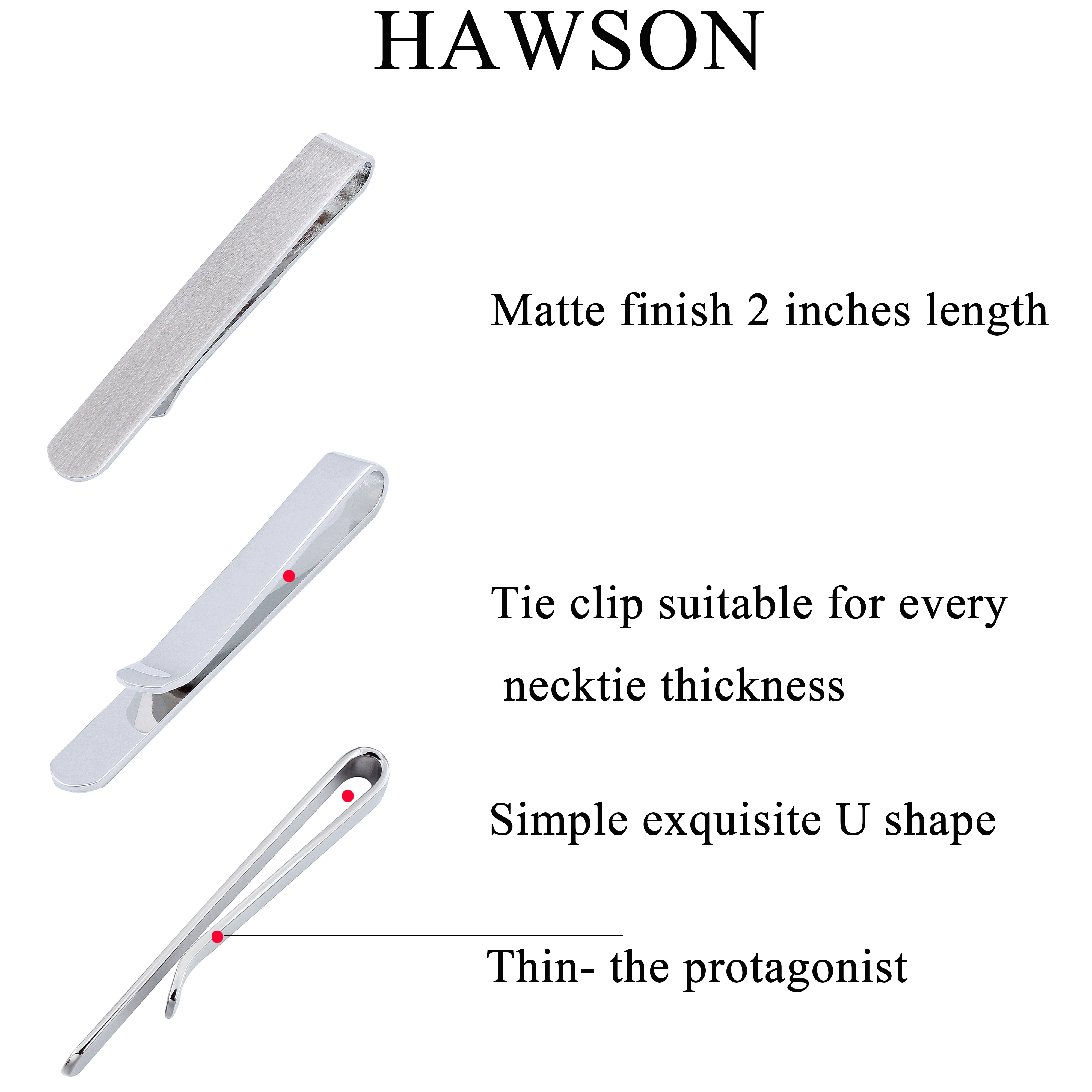 HAWSON 4pcs Skinny Tie Clip fo - Tie Bar Set Gift ulasan dan harga
