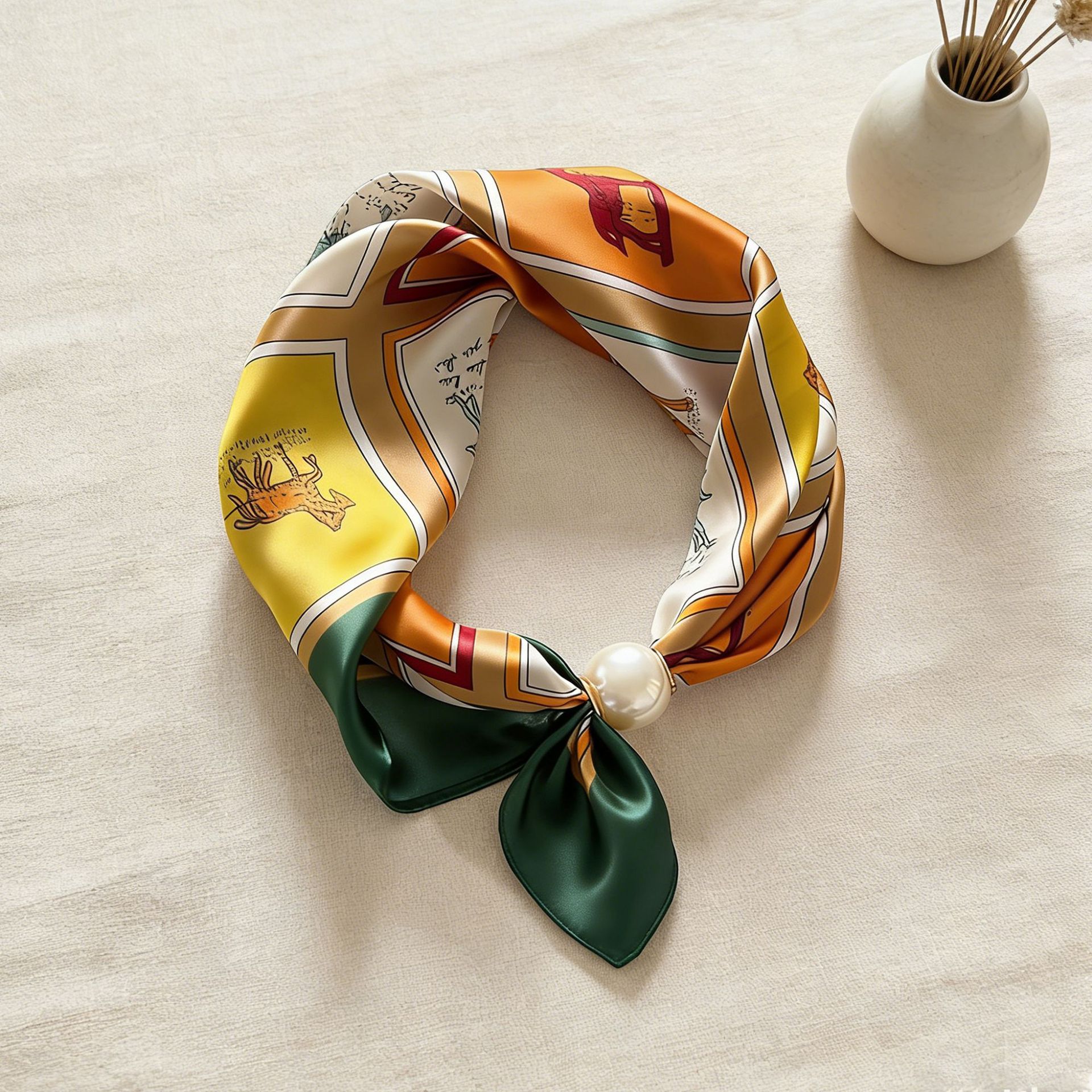 Scarf Chain Silk Lazy Magnetic - Ascot Neck Scarf ulasan dan harga