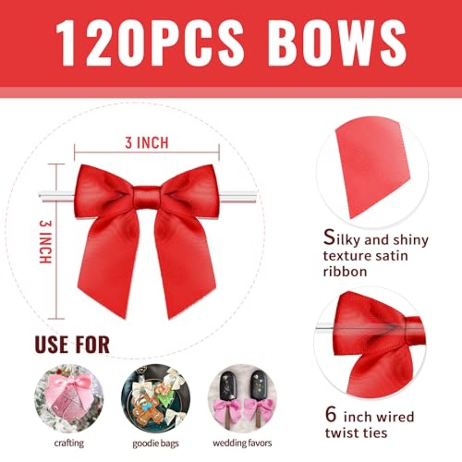 RainbowPana 120 Pack Christmas - Bow Tie Pre Tied ulasan dan harga
