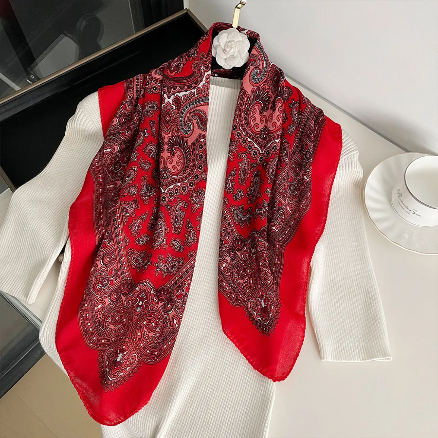 New Fashion 70X70cm Women's Sc - Bandana Cotton ulasan dan harga