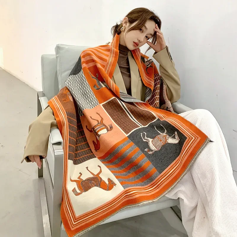 Throw Blanket Luxury Winter Ca - Woven Scarf Blanket ulasan dan harga