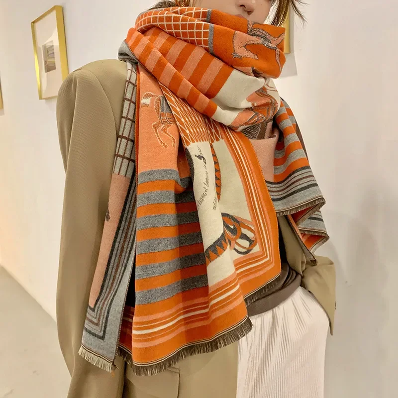 Throw Blanket Luxury Winter Ca - Woven Scarf Blanket ulasan dan harga