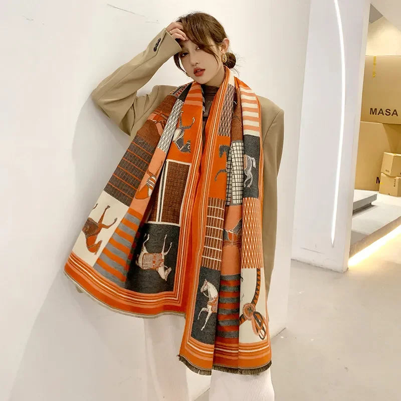 Throw Blanket Luxury Winter Ca - Woven Scarf Blanket ulasan dan harga