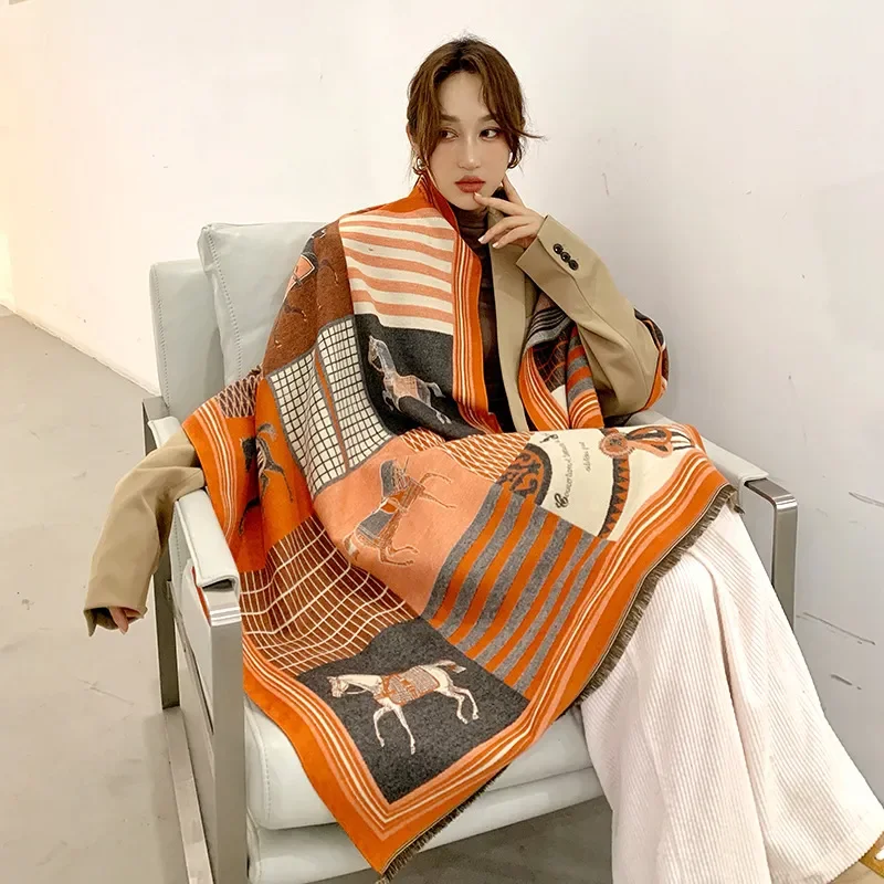 Throw Blanket Luxury Winter Ca - Woven Scarf Blanket ulasan dan harga