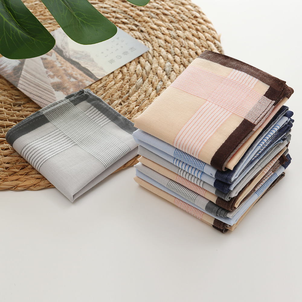 12Pcs 100% Cotton Yarn Dyed Ha - Handkerchief Cotton Men ulasan dan harga