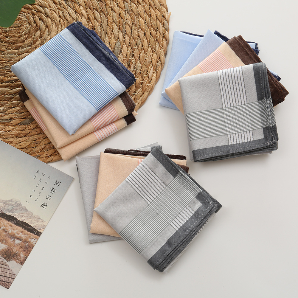 12Pcs 100% Cotton Yarn Dyed Ha - Handkerchief Cotton Men ulasan dan harga