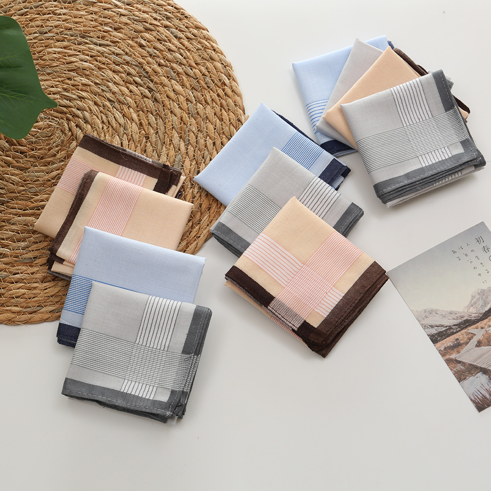 12Pcs 100% Cotton Yarn Dyed Ha - Handkerchief Cotton Men ulasan dan harga