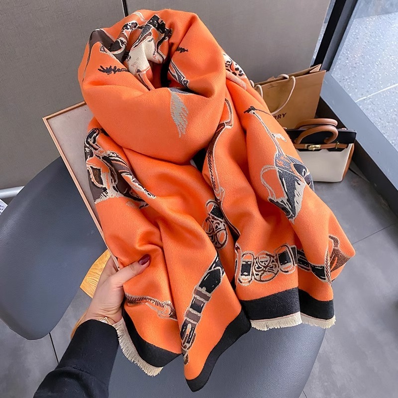 Retro Rider Horse Imitation Ca - Muffler Men Wool ulasan dan harga