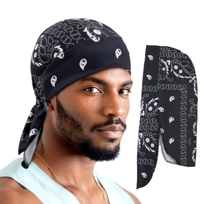 New Men Women Print Durag Du-R - Bandana Doo Rag ulasan dan harga