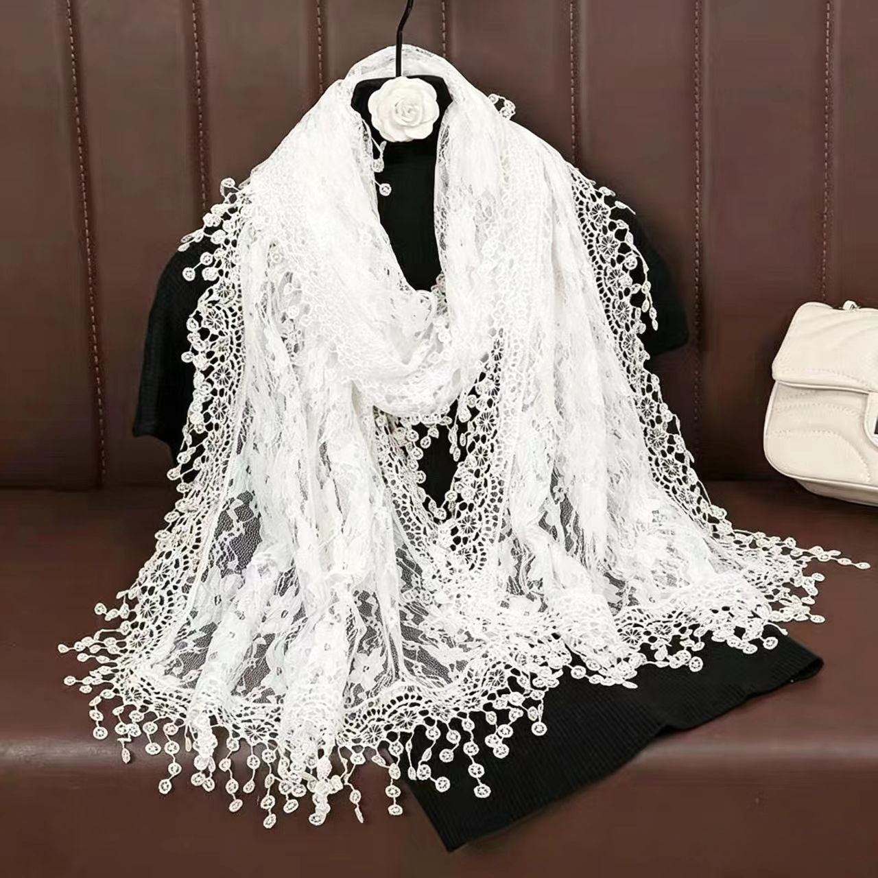 New Embroidery Lace Scarf Shaw - Stole Wedding Shawl ulasan dan harga
