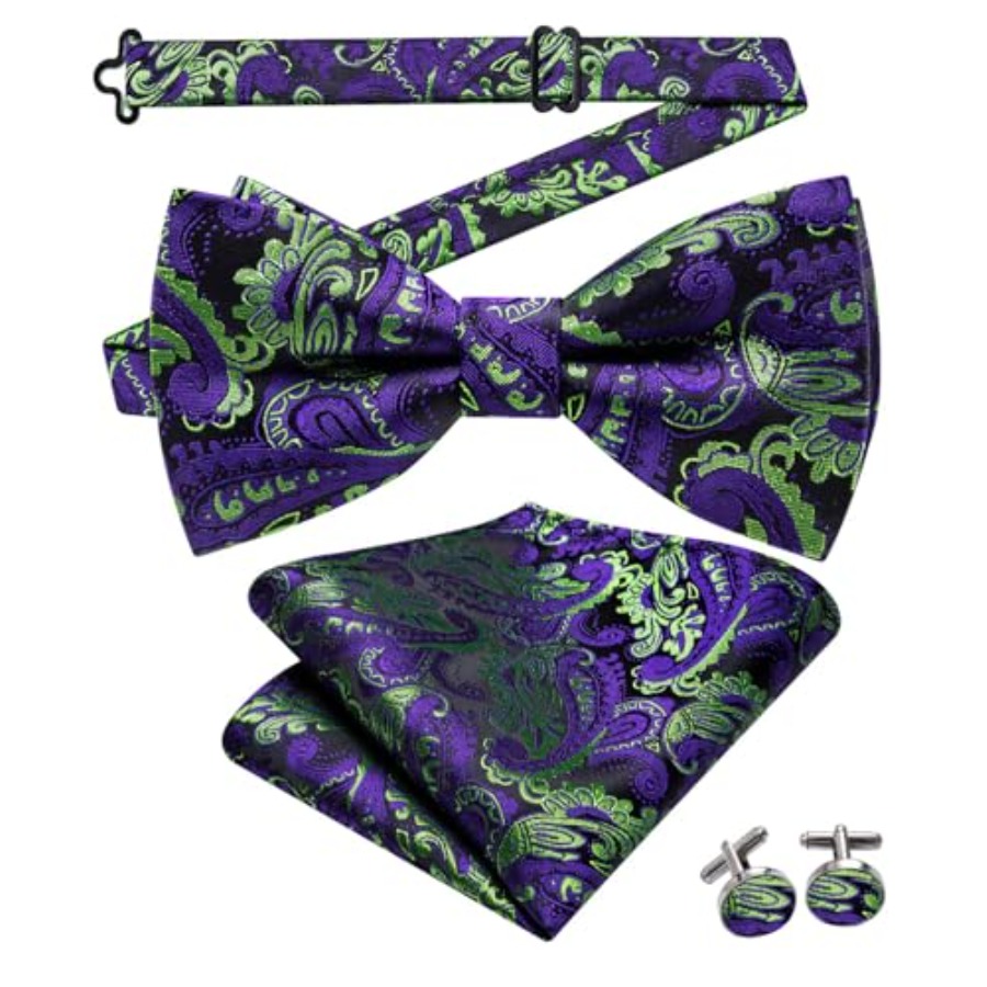 Mens Paisley Striped Bowtie Se - Silk Tie Striped ulasan dan harga