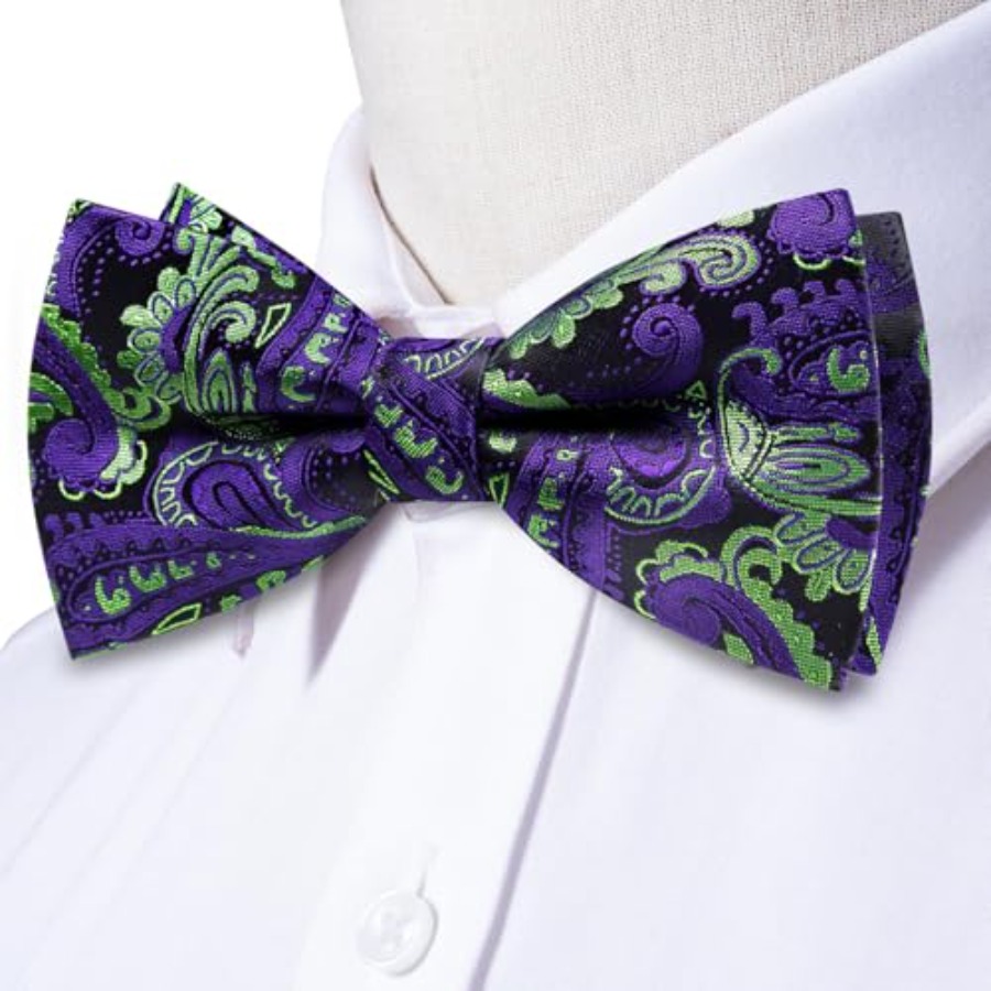 Mens Paisley Striped Bowtie Se - Silk Tie Striped ulasan dan harga