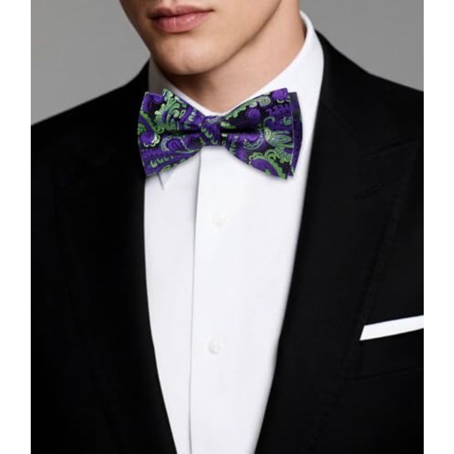 Mens Paisley Striped Bowtie Se - Silk Tie Striped ulasan dan harga