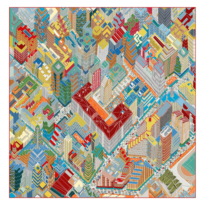 Silk Scarf Women Magic City Pr - Scarf Silk Square ulasan dan harga