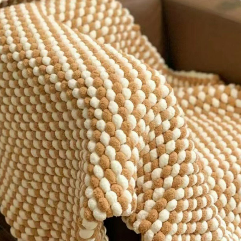 130G/Roll Pompom Yarn Mixed Co - Woven Scarf Blanket ulasan dan harga