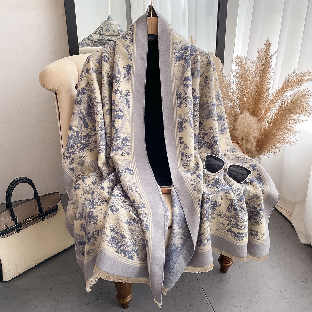 Luxury Winter Cashmere Scarf W - Woven Scarf Blanket ulasan dan harga