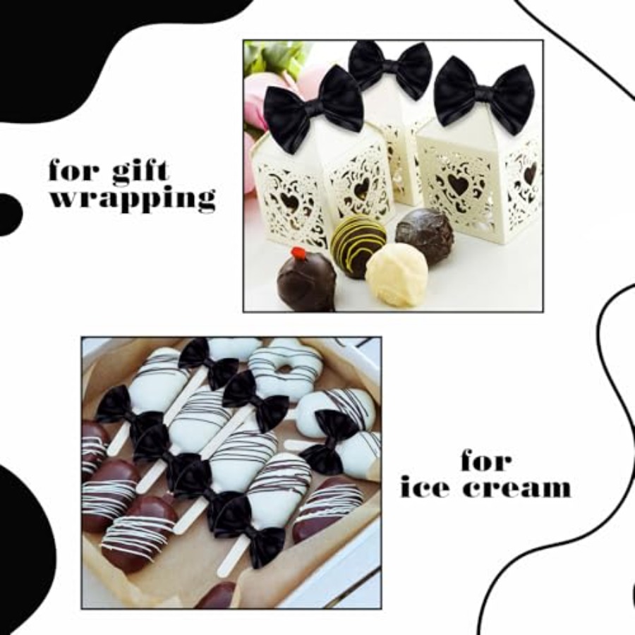 Black 48 Pcs 3.5 Inch Bows wit - Bow Tie Pre Tied ulasan dan harga