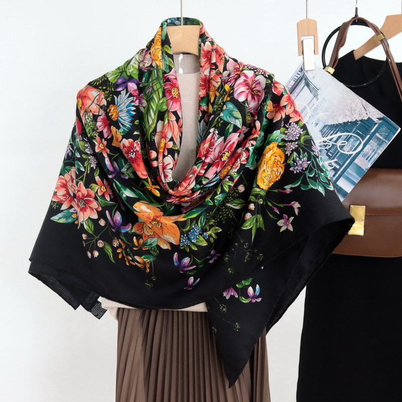Designer Wool Silk Scarf Women - Pashmina Wrap Large ulasan dan harga
