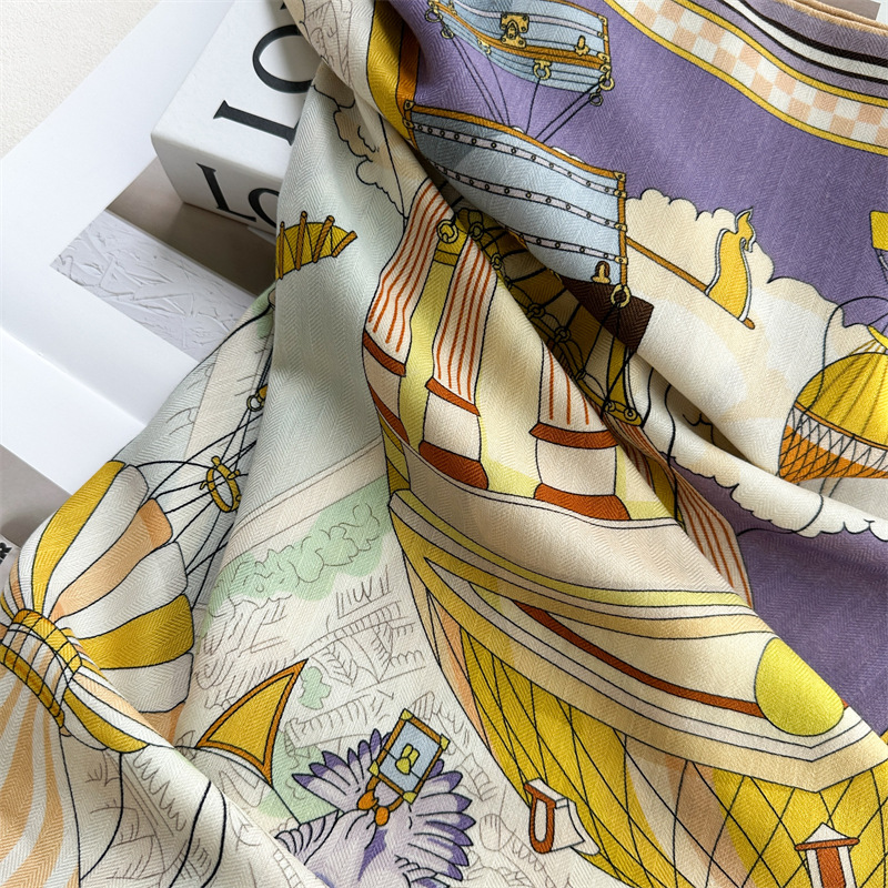 Fashion 135x135cm Silk Wool Sc - Pashmina Wrap Large ulasan dan harga