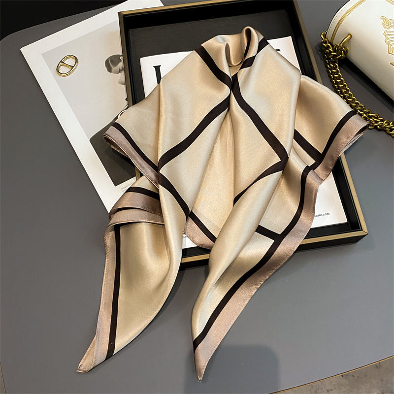 100% Real Silk Scarf New 70CM  - Scarf Silk Square ulasan dan harga